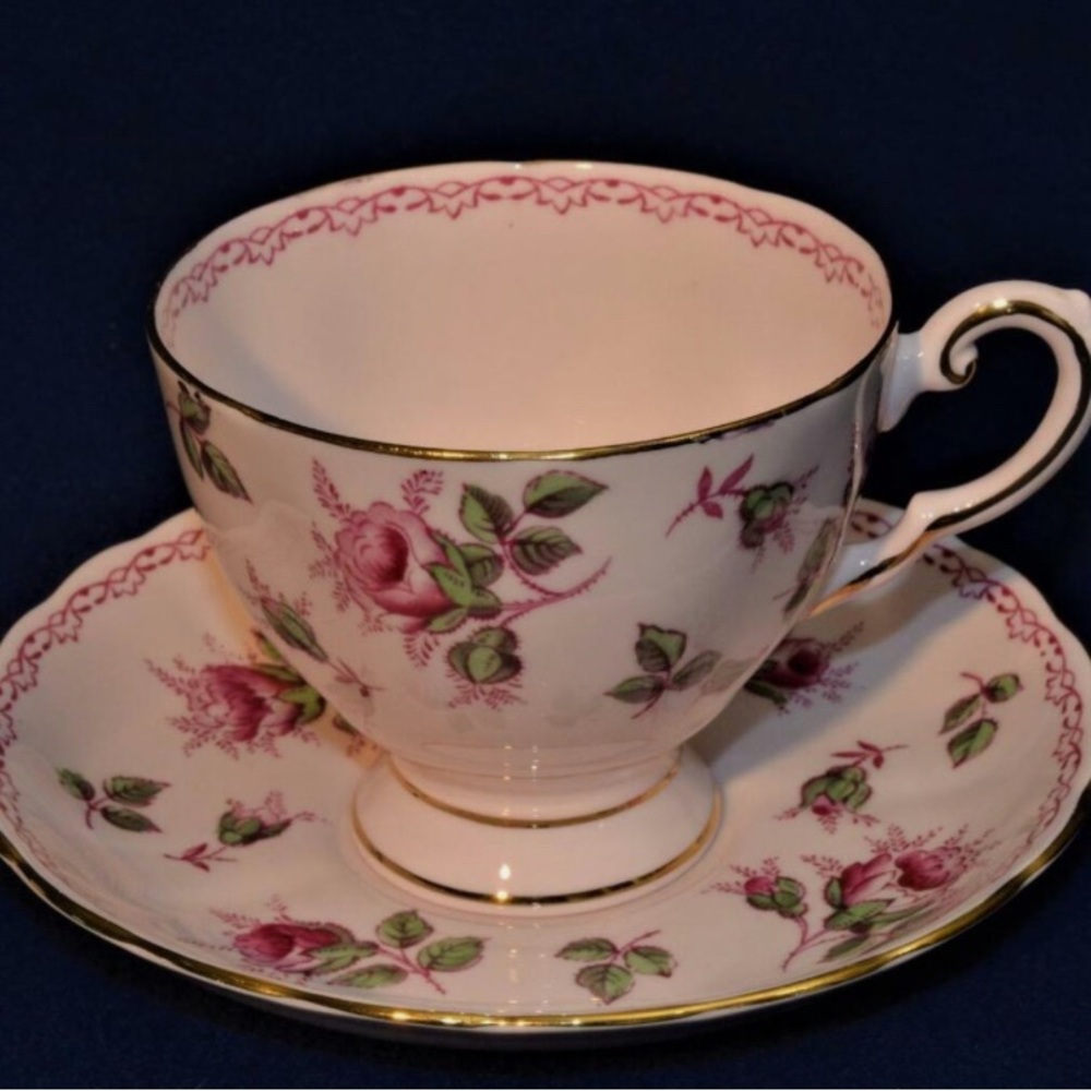 Rare Find Royal Tuscan Vintage Tea Cup and Saucer Rosebud